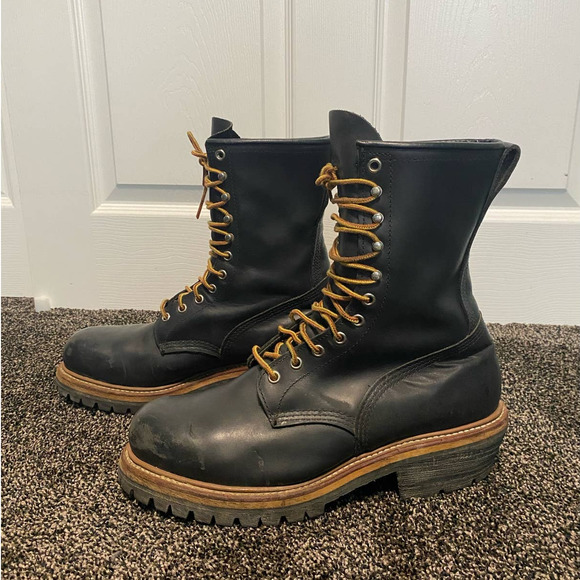 Red Wing Shoes Black Leather Boots - Picture 2 of 9